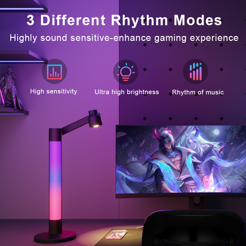 HFW-0022 2-in-1 RGB Rotatable Table Lamp App Control Student Eye-Caring Desk Lamp HFW-0022 2-in-1 RGB Rotatable Table Lamp App Control Student Eye-Caring Desk Lamp